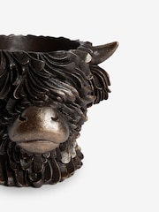 Bronze Outdoor Hamish The Highland Cow Plant Pot - Image 3 of 4