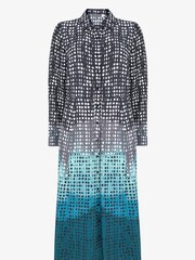 Mint Velvet Blue Kiara Print Ombré Midi Dress - Image 1 of 3