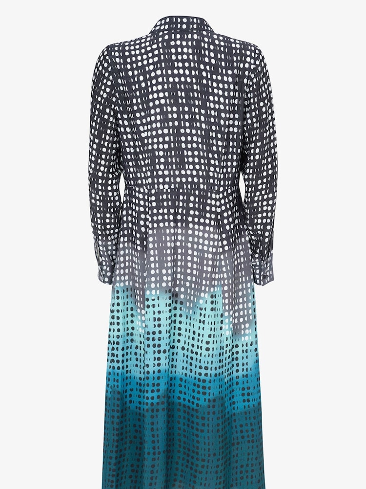 Mint Velvet Blue Kiara Print Ombré Midi Dress - Image 2 of 3