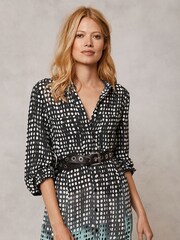 Mint Velvet Blue Kiara Print Ombré Midi Dress - Image 3 of 3