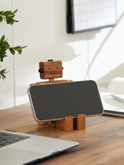 Brown Fathers Day Bronx Robot Phone Holder - Image 1 of 5