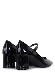 Linzi Black Patent Madeline Court Heel with Block Heels - Image 4 of 4