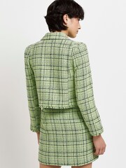 River Island Green Petite Lime Diamante Pop Crop Jacket - Image 2 of 5