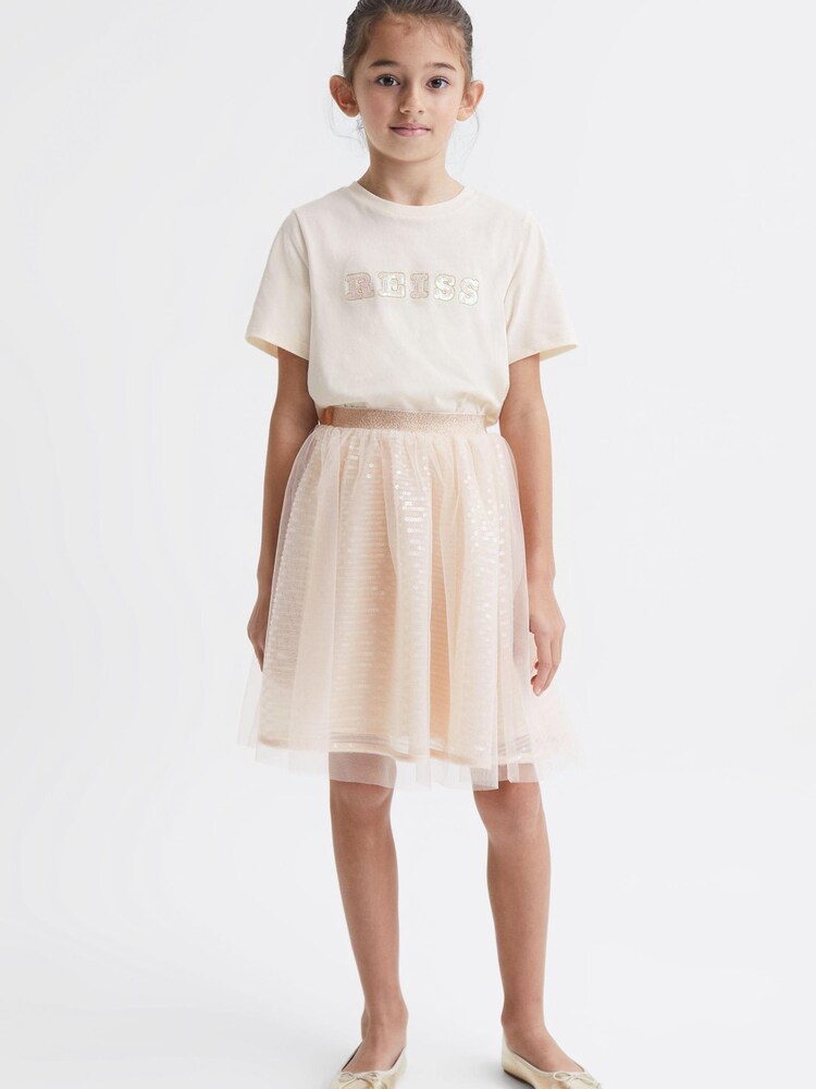 Reiss Jasmine Sequin 100% Cotton T-Shirt - Image 3 of 6