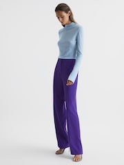 Reiss Purple Aleah Petite Pull On Trousers - Image 1 of 6