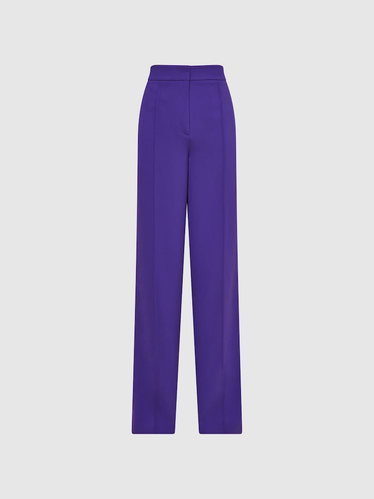 Reiss Purple Aleah Petite Pull On Trousers - Image 2 of 6