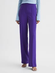 Reiss Purple Aleah Petite Pull On Trousers - Image 3 of 6