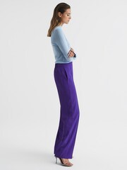 Reiss Purple Aleah Petite Pull On Trousers - Image 6 of 6