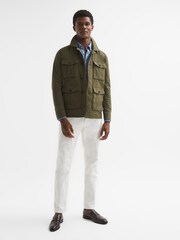 Reiss Khaki Hawke Four Pocket Field Jacket - Image 3 of 7