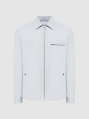 Reiss Ice Grey Tyrone Zip Through Harrington Jacket - Image 2 of 5
