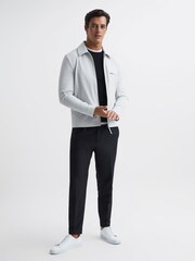 Reiss Ice Grey Tyrone Zip Through Harrington Jacket - Image 3 of 5