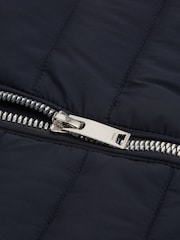 Reiss Navy Flintoff 3-9 yrs Funnel Neck Quilted Hybrid Jacket - Image 7 of 7