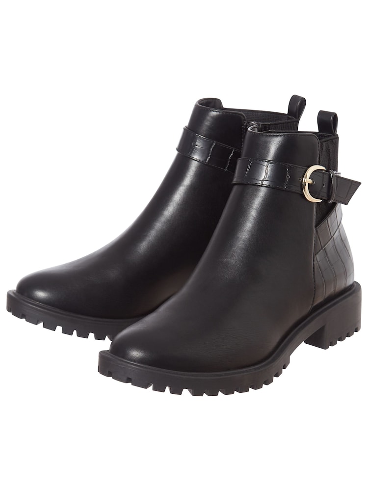 M&Co Flat Buckle Black Boots - Image 2 of 3 M&Co Flat Buckle Black Boots - Image 2 of 3