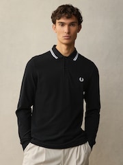 Fred Perry Long Sleeve Twin Tipped Polo Shirt - Image 1 of 7