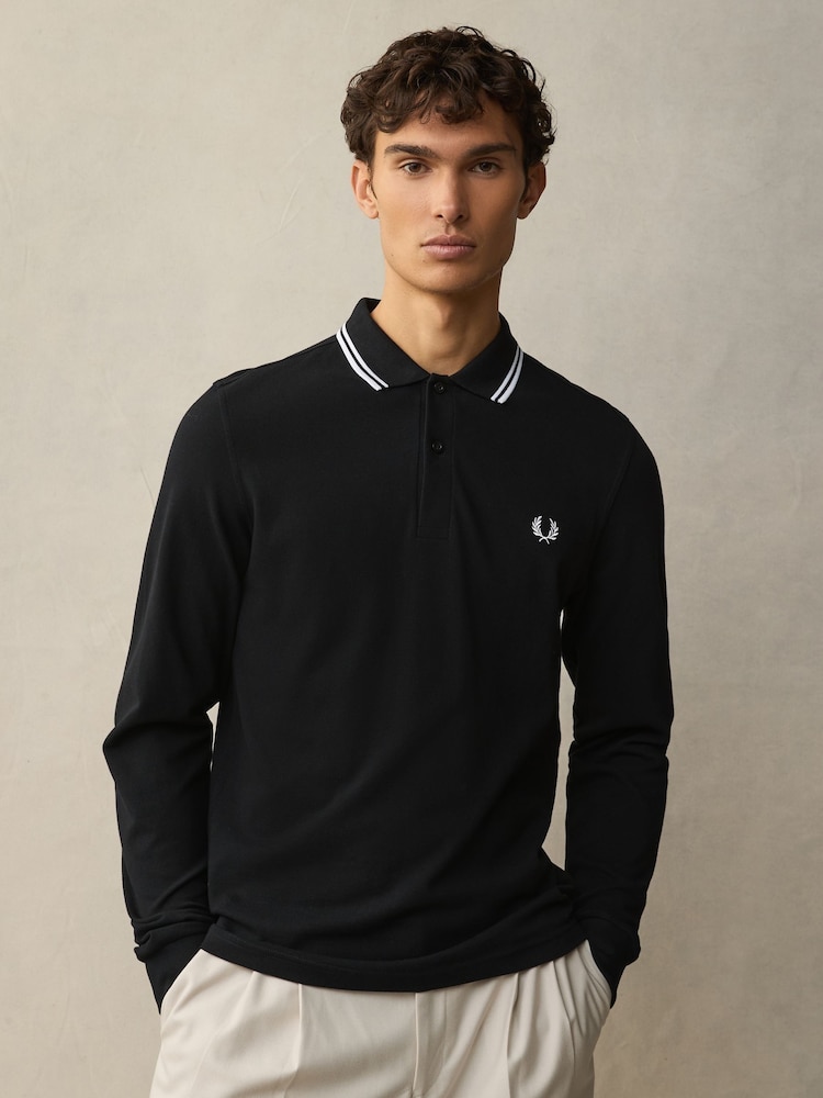 Fred Perry Long Sleeve Twin Tipped Polo Shirt - Image 1 of 7