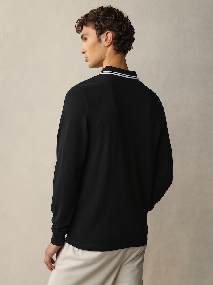 Fred Perry Long Sleeve Twin Tipped Polo Shirt - Image 2 of 7