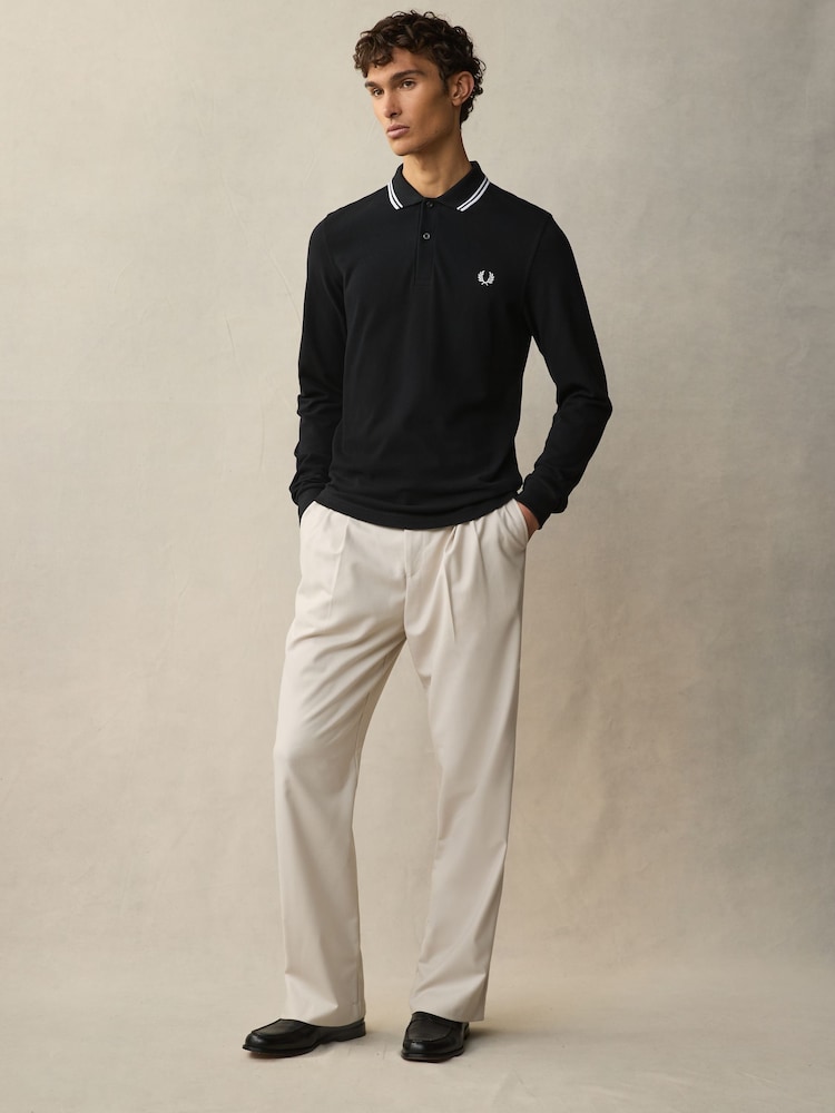 Fred Perry Long Sleeve Twin Tipped Polo Shirt - Image 3 of 7