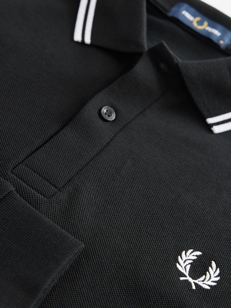 Fred Perry Long Sleeve Twin Tipped Polo Shirt - Image 6 of 7