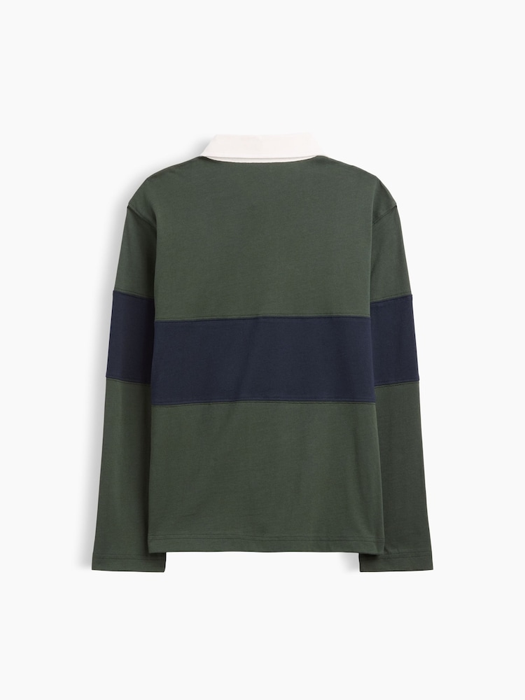 Gap Green Long Sleeve Rugby Polo Shirt (4-13yrs) - Image 2 of 3