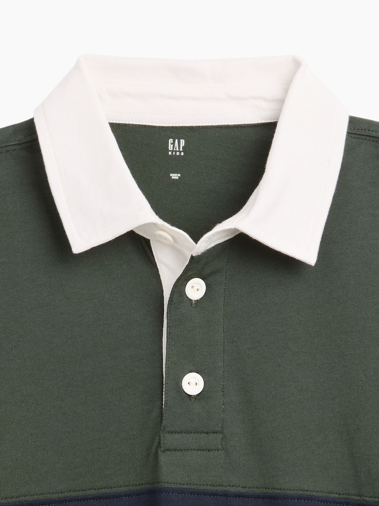 Gap Green Long Sleeve Rugby Polo Shirt (4-13yrs) - Image 3 of 3