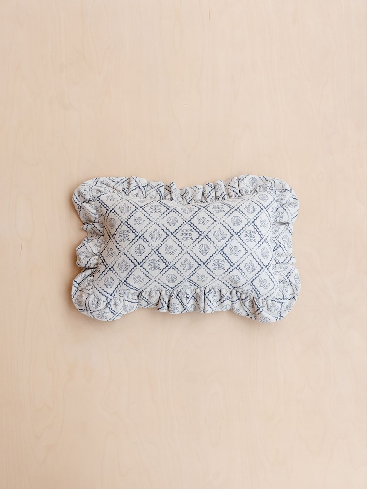 TBCo Blue Motif Cotton Cushion Cover - Image 1 of 2 TBCo Blue Motif Cotton Cushion Cover - Image 1 of 2