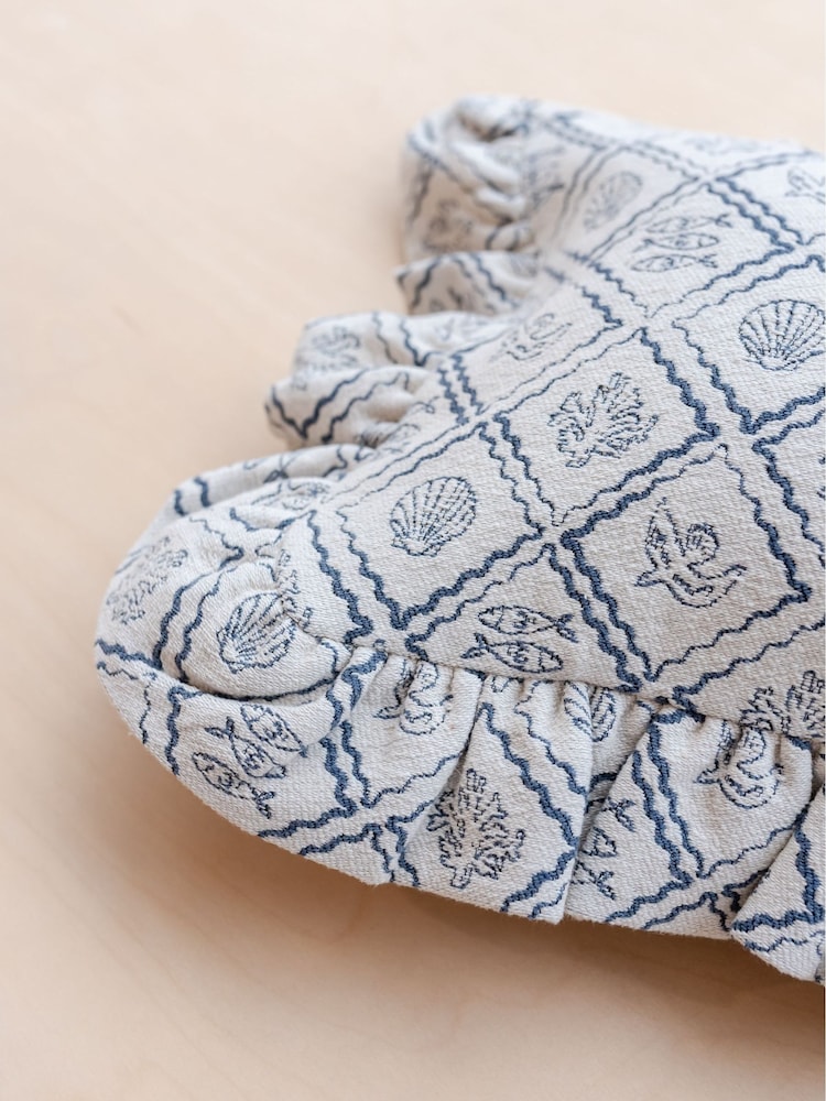 TBCo Blue Motif Cotton Cushion Cover - Image 2 of 2 TBCo Blue Motif Cotton Cushion Cover - Image 2 of 2