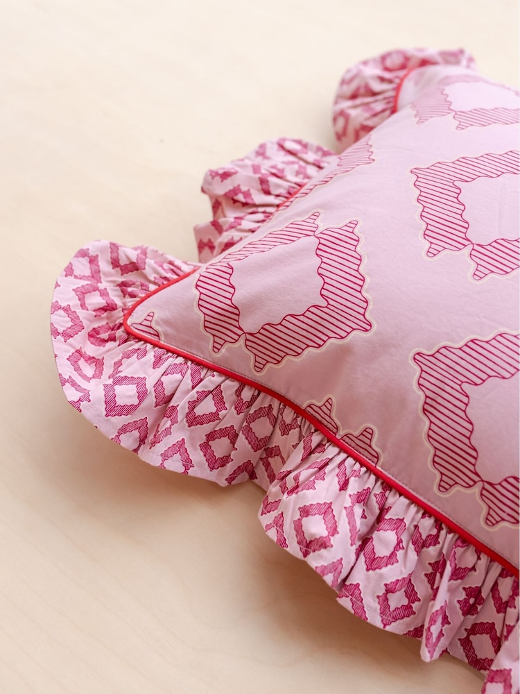 TBCo Pink Diamond Cotton Cushion Cover - Image 2 of 2 TBCo Pink Diamond Cotton Cushion Cover - Image 2 of 2