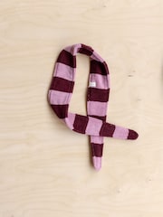 TBCo Burgundy Red Stripe Cotton Towelling Hair Tie - Image 1 of 2
