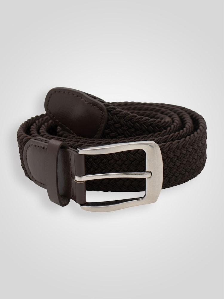 D555 Brown DANI Stretch Braided Belt - Image 2 of 3 D555 Brown DANI Stretch Braided Belt - Image 2 of 3