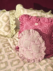 TBCo Pink Floral Cotton Cushion Cover - Image 3 of 3