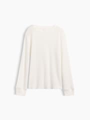 Gap White Waffle-Knit Long Sleeve T-Shirt (4-13yrs) - Image 1 of 3