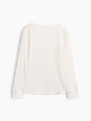 Gap White Waffle-Knit Long Sleeve T-Shirt (4-13yrs) - Image 2 of 3