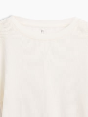 Gap White Waffle-Knit Long Sleeve T-Shirt (4-13yrs) - Image 3 of 3