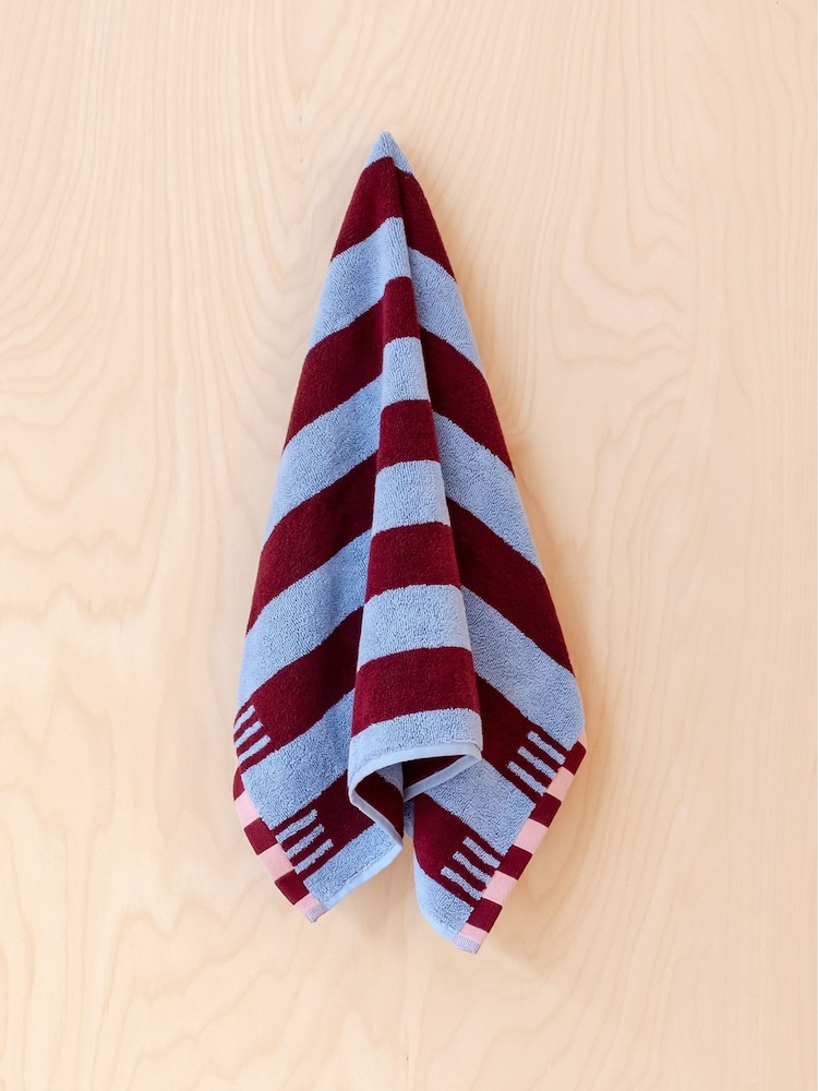 TBCo Blue Stripe Cotton Towel - Image 1 of 3 TBCo Blue Stripe Cotton Towel - Image 1 of 3