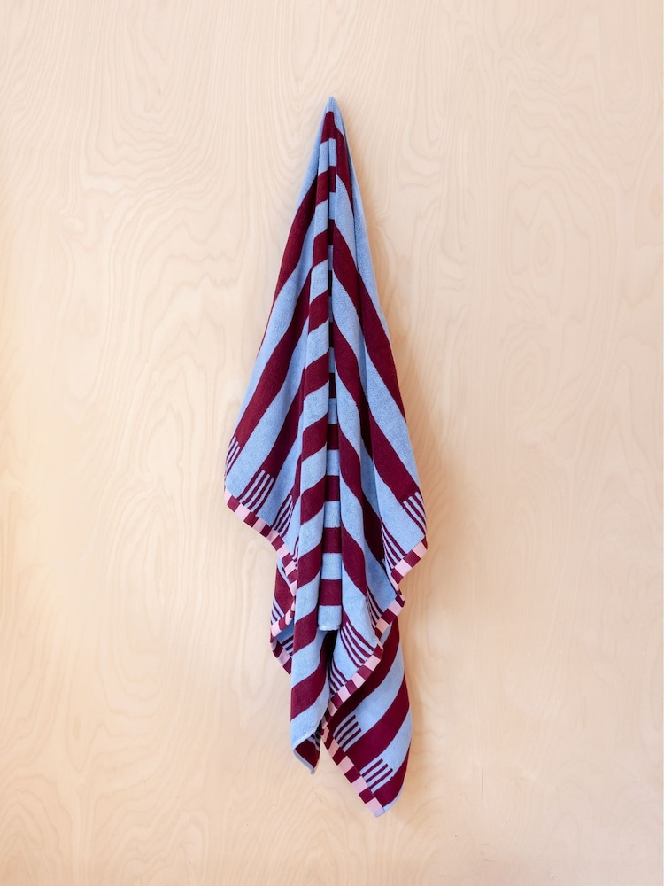TBCo Blue Stripe Cotton Towel - Image 2 of 3 TBCo Blue Stripe Cotton Towel - Image 2 of 3