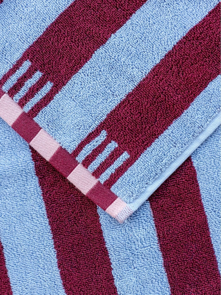 TBCo Blue Stripe Cotton Towel - Image 3 of 3 TBCo Blue Stripe Cotton Towel - Image 3 of 3