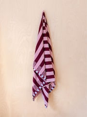 TBCo Burgundy Stripe Cotton Towel - Image 1 of 3