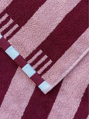 TBCo Burgundy Stripe Cotton Towel - Image 2 of 3