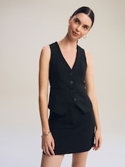 Black Tailored Stretch Mini Skirt - Image 2 of 7