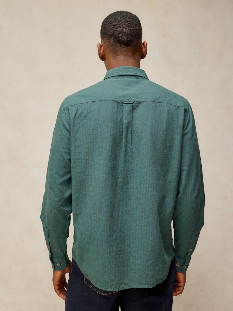 White Stuff Green Bruton Cotton Stripe Shirt - Image 2 of 6 White Stuff Green Bruton Cotton Stripe Shirt - Image 2 of 6