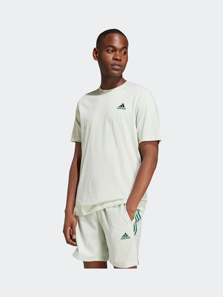 adidas Light Green Essentials Single Jersey Embroidered Small Logo 100% Cotton T-Shirt - Image 1 of 7