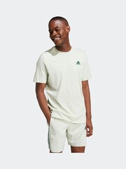 adidas Light Green Essentials Single Jersey Embroidered Small Logo 100% Cotton T-Shirt - Image 3 of 7