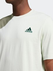 adidas Light Green Essentials Single Jersey Embroidered Small Logo 100% Cotton T-Shirt - Image 4 of 7