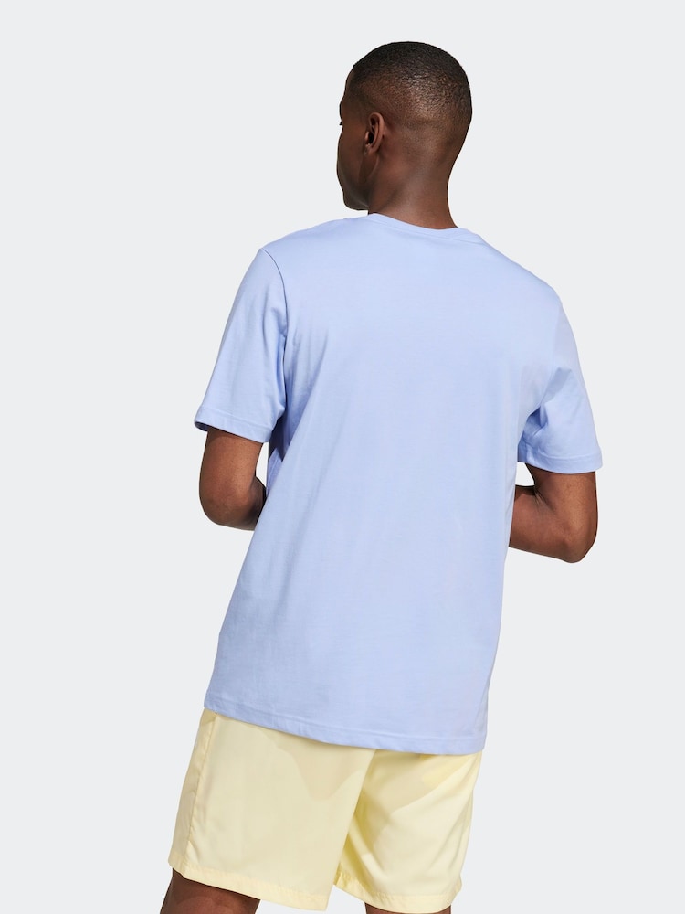 adidas Light Blue Essentials Single Jersey Embroidered Small Logo 100% Cotton T-Shirt - Image 2 of 8 adidas Light Blue Essentials Single Jersey Embroidered Small Logo 100% Cotton T-Shirt - Image 2 of 8