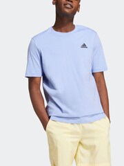 adidas Light Blue Essentials Single Jersey Embroidered Small Logo 100% Cotton T-Shirt - Image 6 of 8
