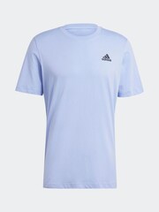 adidas Light Blue Essentials Single Jersey Embroidered Small Logo 100% Cotton T-Shirt - Image 7 of 8