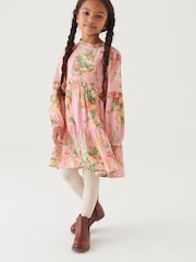 Laura Ashley Pink Pintuck Tiered Dress - Image 3 of 11
