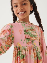 Laura Ashley Pink Pintuck Tiered Dress - Image 4 of 11