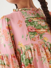 Laura Ashley Pink Pintuck Tiered Dress - Image 7 of 11