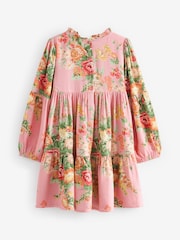 Laura Ashley Pink Pintuck Tiered Dress - Image 9 of 11